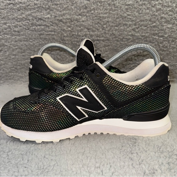 New Balance 574 WL574UBA Shoes Black Luminescent Mermaid Women's 8 Sneakers - Picture 10 of 10